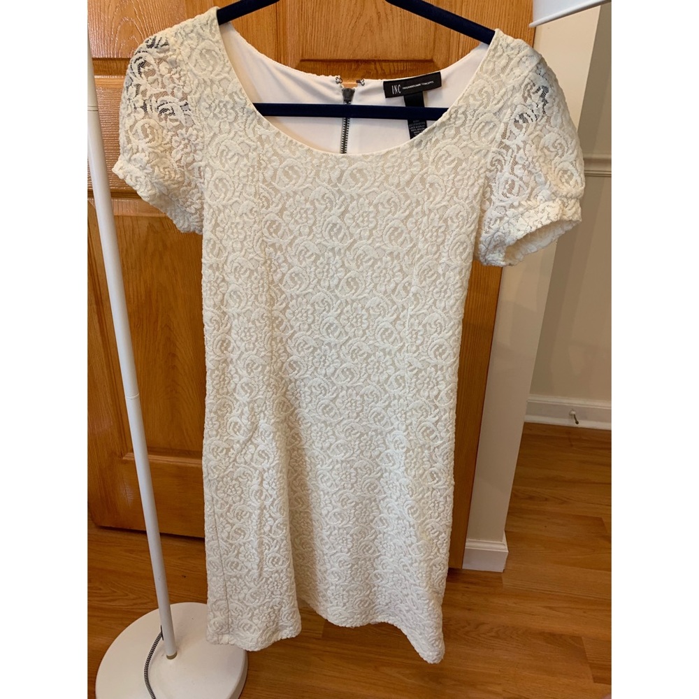INC White Lacey Dress | Size M